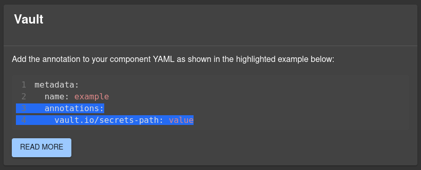 Screenshot of the vault plugin with missing annotation