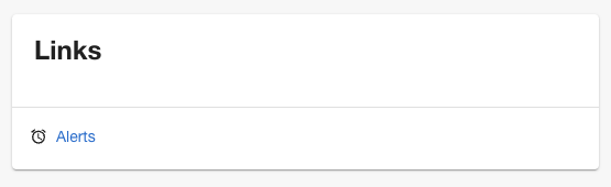 Example Link with Alert icon